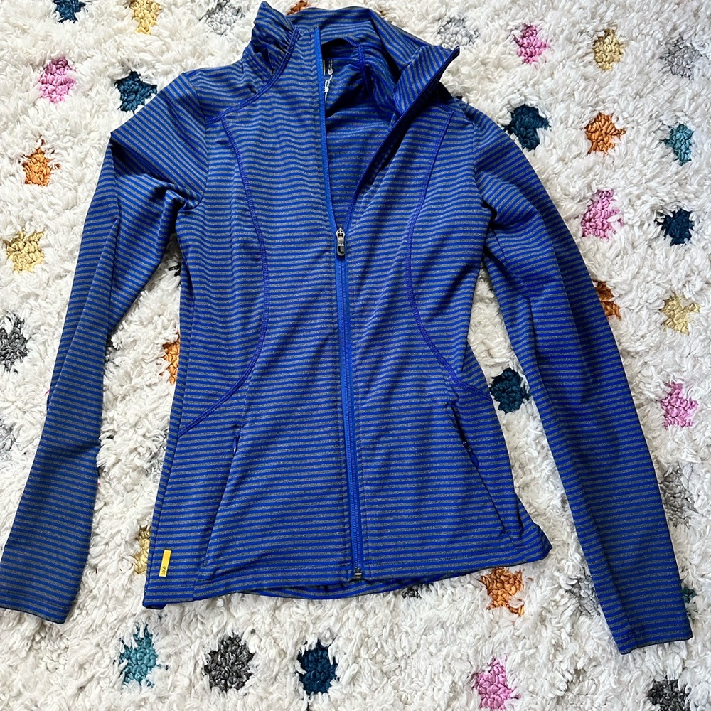 Striped Blue Women's Workout Top